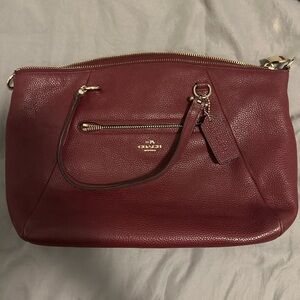 Dark Red Coach Leather Satchel Purse